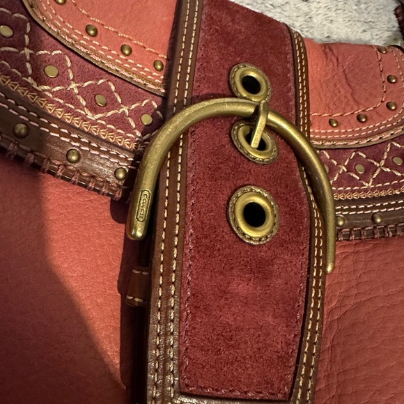 Coach G630479 Limited Edition Studded Pink& Brown SoHo Flap Leather Shoulder Bag - Picture 6 of 6